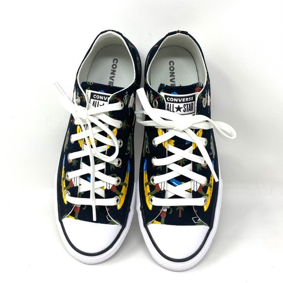 CONVERSE 671293F CTAS OX Croco Furf Black Canvas Unique Women's Low Top Sneakers - Picture 6 of 10